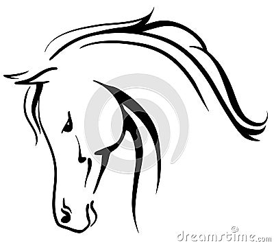 Arabian horse stylised head Vector Illustration