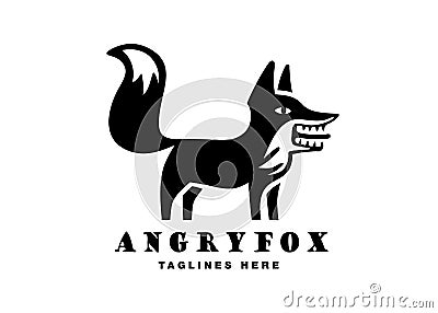 Fox cartoon mascot logo character Vector Illustration