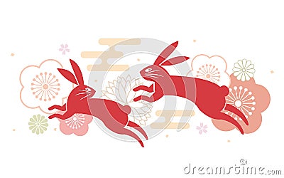 Clip art of Year of the rabbit Vector Illustration