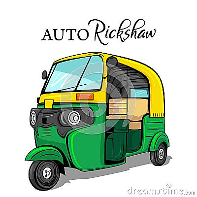 Indian auto rickshaw vector illustration Vector Illustration