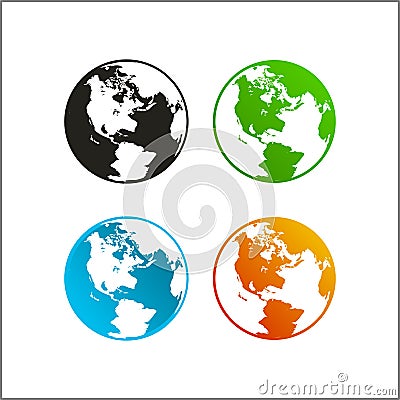 Clip art vector icon logo globe world map Stock Photo