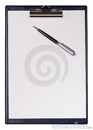 Clip board and pen Stock Photo