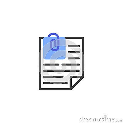 Clip document files line icon Vector Illustration