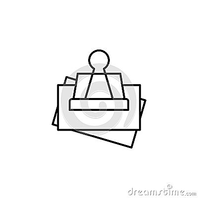 Clip files icon. Simple line, outline vector of office icons for ui and ux, website or mobile application Stock Photo