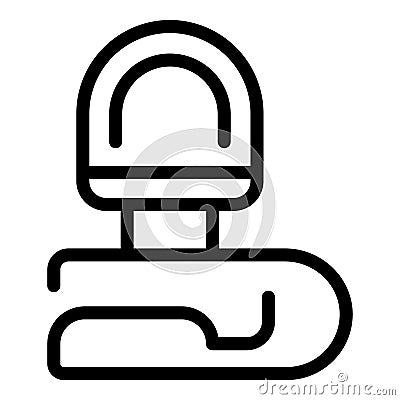 Clip on lapel mic icon outline vector. Broadcasting lavalier microphone Stock Photo