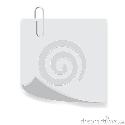 Clip on a paper list with curl Vector Illustration