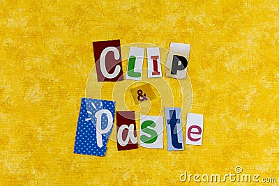 Clip paste cut copy glue letters illustration clipart Cartoon Illustration