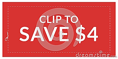 Clip to save coupon Vector Illustration