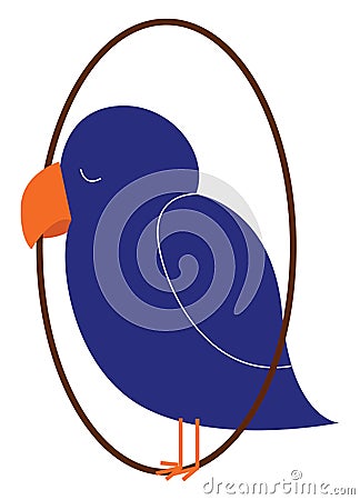 Clipart of a blue-colored sleeping bird vector or color illustration Vector Illustration