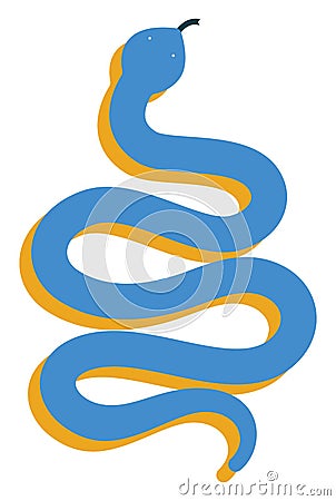 Clipart of a blue-colored slithering snake vector or color illustration Vector Illustration