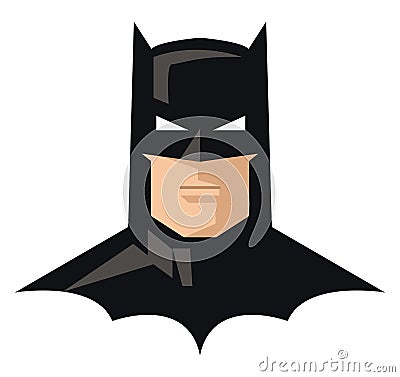 Clipart of comic superhero batman in his iconic costume vector color drawing or illustration Vector Illustration