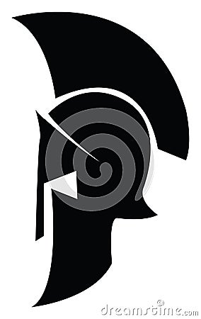 Clipart of a helmet traditionally worn by the Spartan army vector color drawing or illustration Vector Illustration