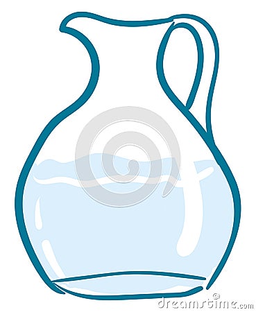 Clipart of a glass jug with an exclamation mark is filled with water vector or color illustration Vector Illustration