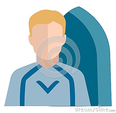 Clipart of the character surfer vector or color illustration Vector Illustration