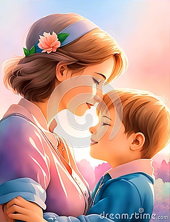 clipart of mothers love Stock Photo