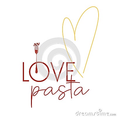 I love Italian pasta Vector Illustration