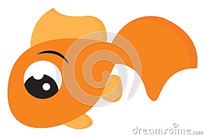 Clipart of a yellow fish set on isolated white background vector or color illustration Vector Illustration