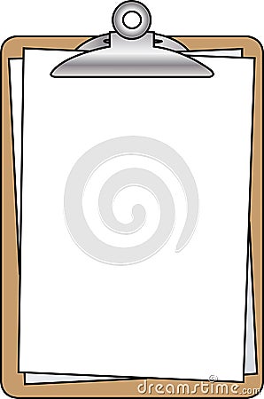 Clipboard with Blank Page Vector Illustration