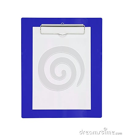 Clipboard with blank paper isolated on white Stock Photo