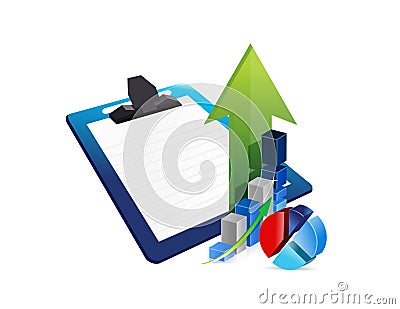 clipboard business profits concept illustration Cartoon Illustration