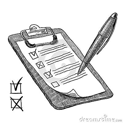 Clipboard With Check List Vector Illustration