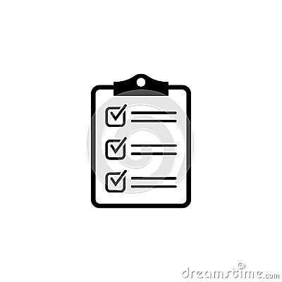 Clipboard with checklist icon, symbol for web site and app design. Vector illstration. Vector Illustration