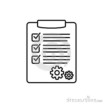 Clipboard with checklist icon, symbol for web site and app design. Vector illstration. Vector Illustration
