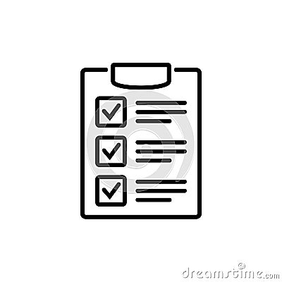 Clipboard with checklist icon, symbol for web site and app design. Vector illstration. Vector Illustration