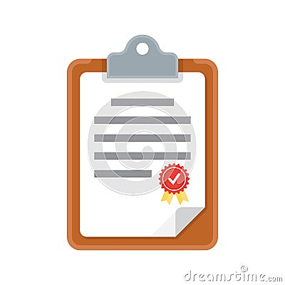 Clipboard document, icon. Vector Illustration