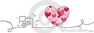 Clipboard document line icon. Agreement file sign. Continuous line big heart. Vector Vector Illustration