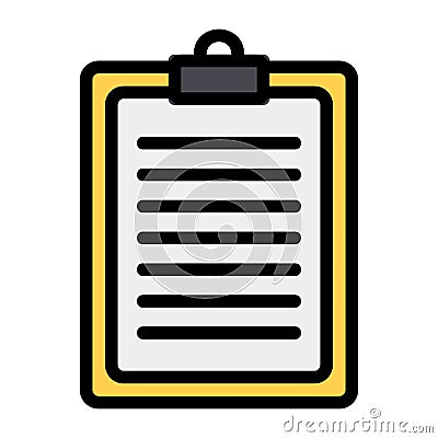 Clipboard icon in Filled Line style for any projects Vector Illustration