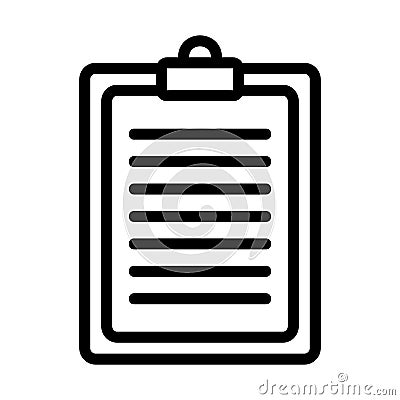 Clipboard icon in line style for any projects Vector Illustration