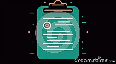 A clipboard icon representing the copying and pasting of data created with Generative AI Stock Photo