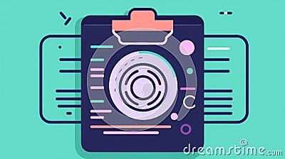 A clipboard icon representing the copying and pasting of data created with Generative AI Stock Photo
