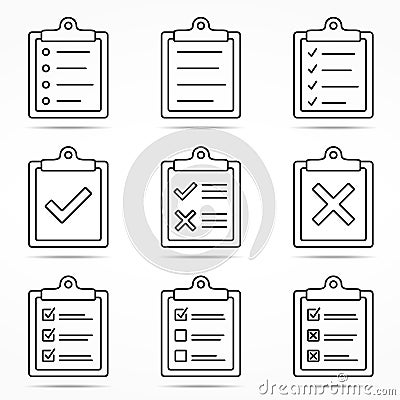 Clipboard Icons Vector Illustration