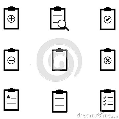 Clipboard icons minimal style Icon vector Eps10 set Vector Illustration