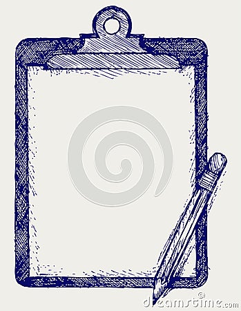 Clipboard with pencil Vector Illustration