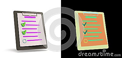 Clipboard planing check concept 3d render on white with alpha Stock Photo