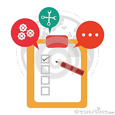 Clipboard review call center support Vector Illustration