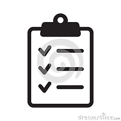 Clipboard vector icon. Task checklist icon. Task completed. Signed icon of an approved document. Project completed. Vector Illustration