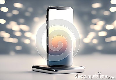 clipping mock phone olated realistic rendering front 3d screen background empty smart path white isolated blank mobile smartphone Stock Photo