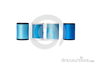 Solate group of blue tone versatile sewing theads Stock Photo