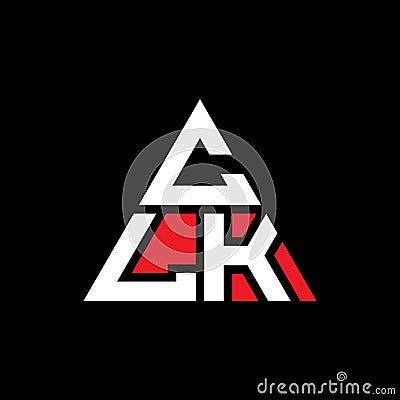 CLK triangle letter logo design with triangle shape. CLK triangle logo design monogram. CLK triangle vector logo template with red Vector Illustration