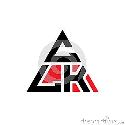 CLK triangle letter logo design with triangle shape. CLK triangle logo design monogram. CLK triangle vector logo template with red Vector Illustration
