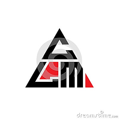 CLM triangle letter logo design with triangle shape. CLM triangle logo design monogram. CLM triangle vector logo template with red Vector Illustration