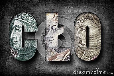 CLO Text Made of Polish Banknotes Stock Photo