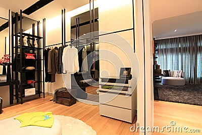 Cloakroom in Luxury Condo in Kuala Lumpur Stock Photo