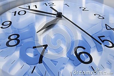 Clock and Alphabets Stock Photo