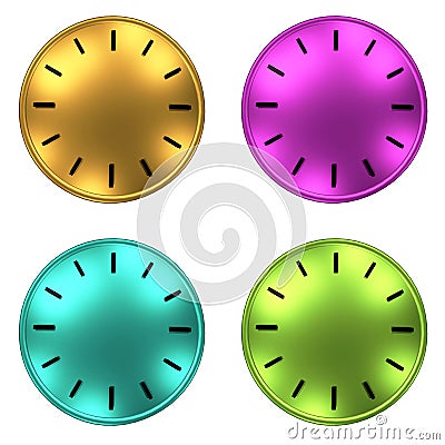 Clock without arrows 3D illustration Cartoon Illustration