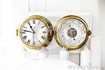 Clock Batometer mechanical watch clasic Stock Photo